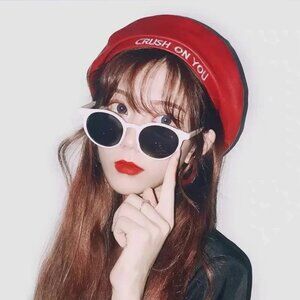 New Women's Red Faux Leather Beret CRUSH ON YOU Valentines Day Dolls Kill